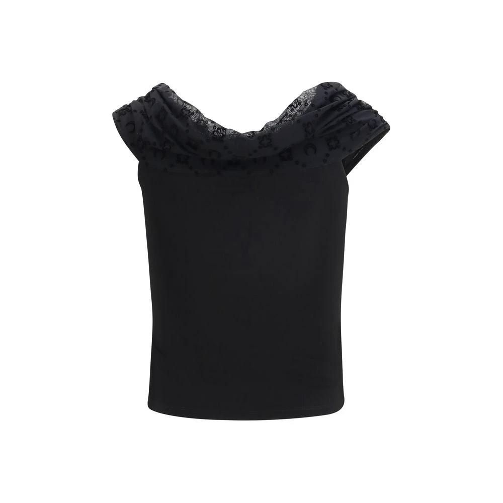 Marine Serre Black Viscose Shirt