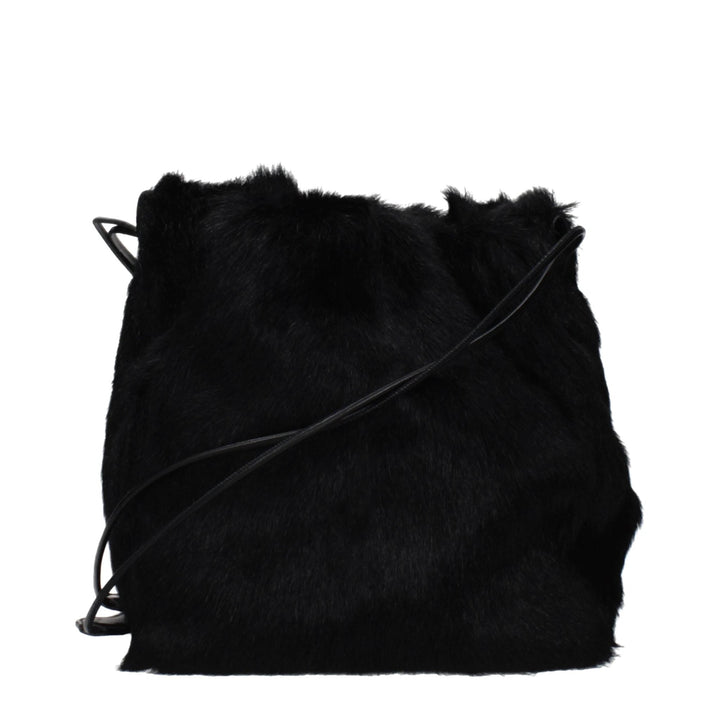 Jil Sander Black Fur Shoulder Bag