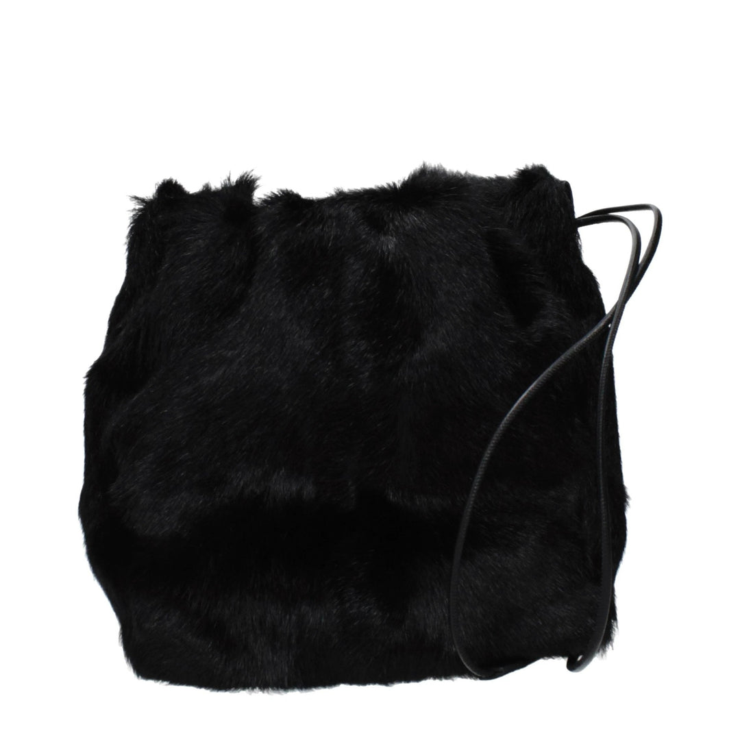 Jil Sander Black Fur Shoulder Bag
