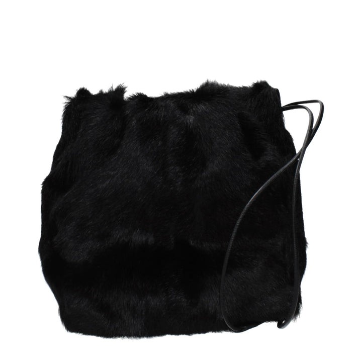 Jil Sander Black Fur Shoulder Bag
