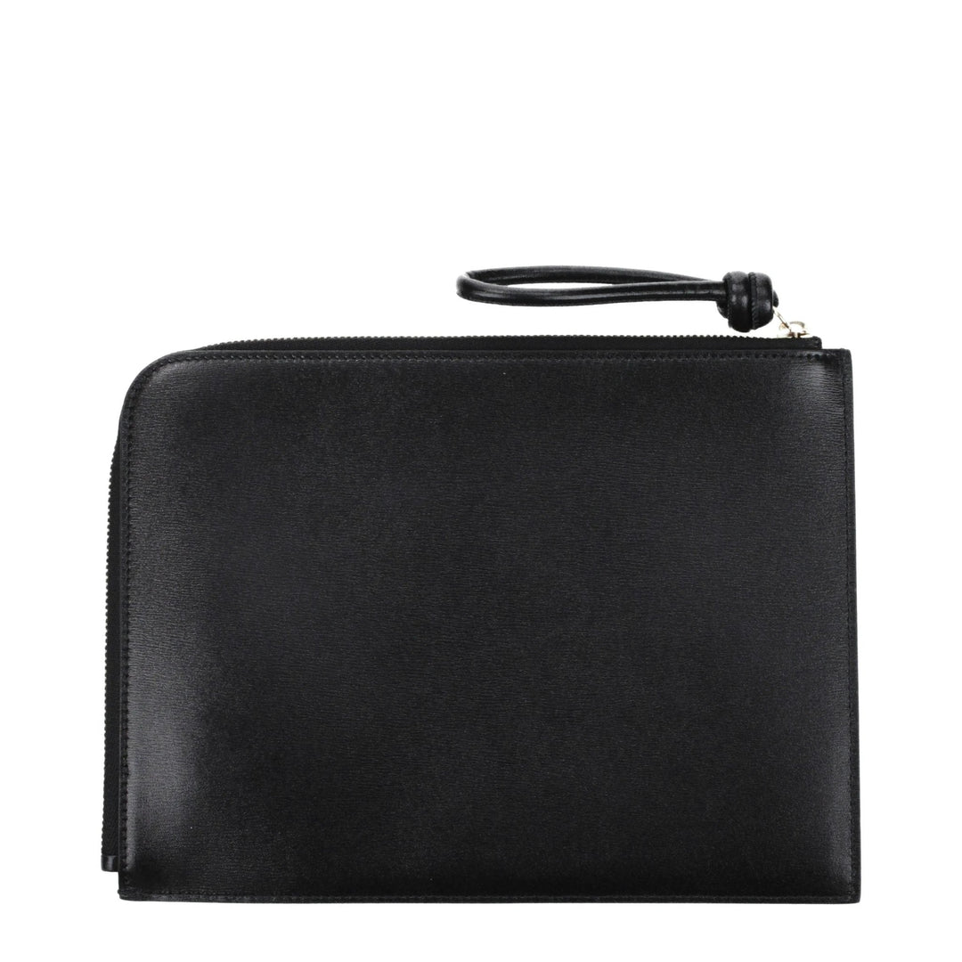 Jil Sander Black Leather Clutch Bag