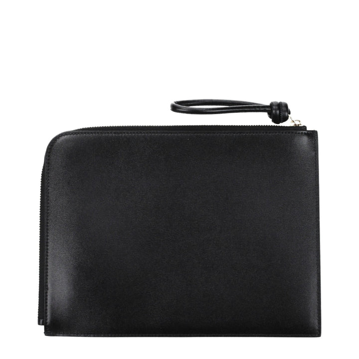 Jil Sander Black Leather Clutch Bag