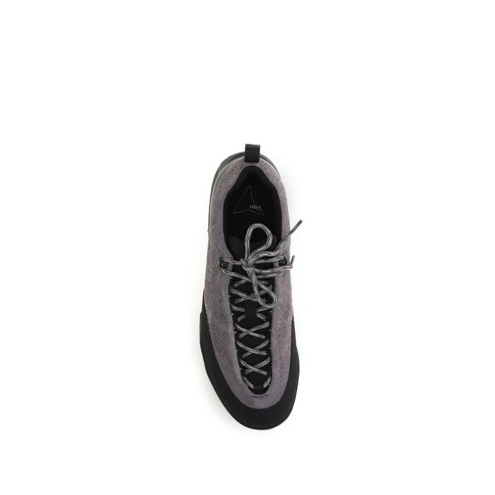 ROA Gray Calf Leather Bos Taurus Athletic Sneakers