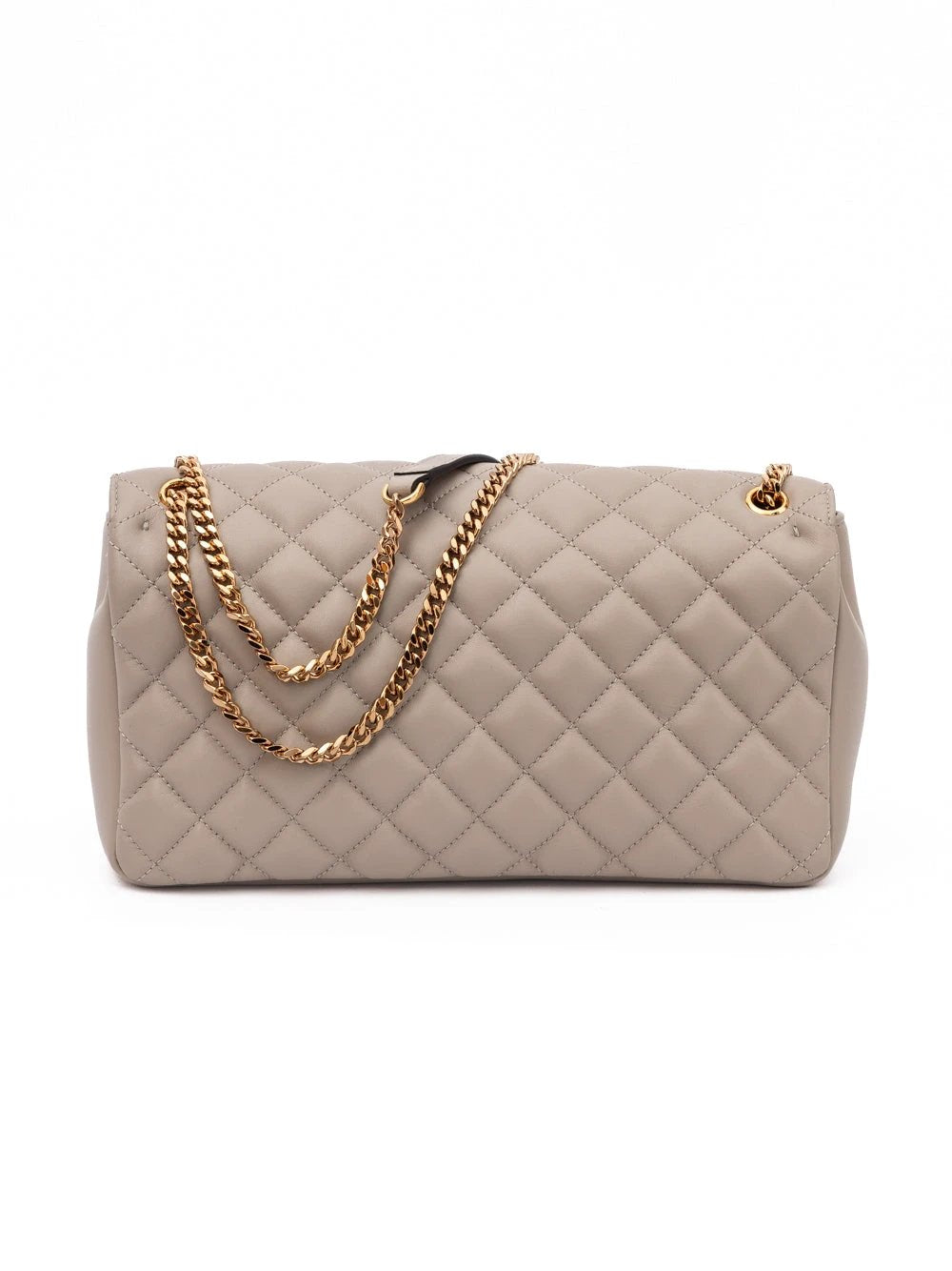 Versace Taupe Quilted Leather Shoulder Strap Bag
