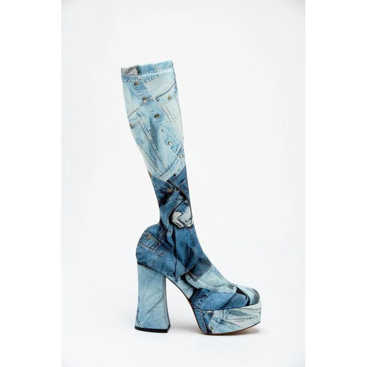 Moschino Multicolor Polyester High Heel Boots