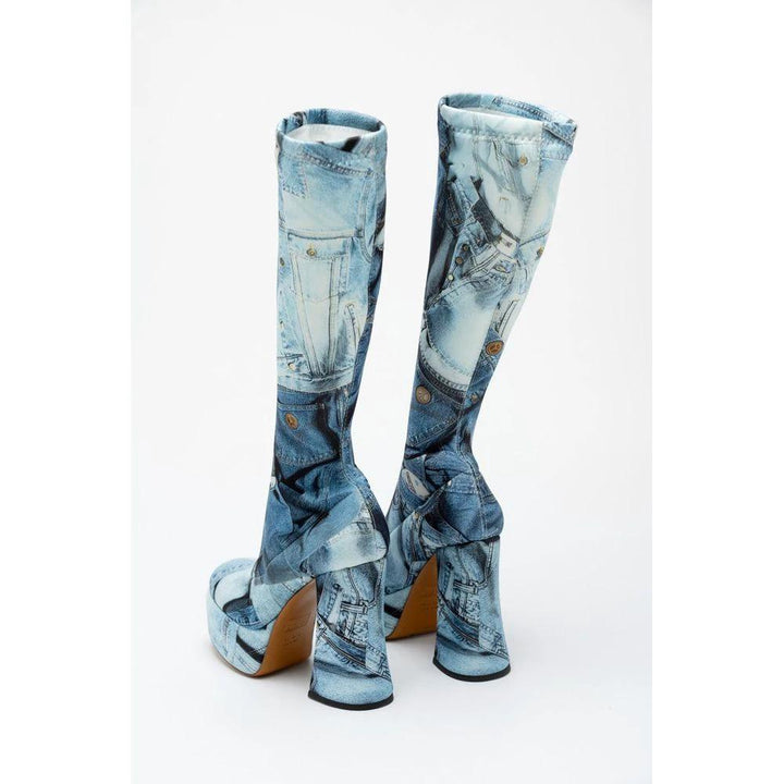 Moschino Multicolor Polyester High Heel Boots