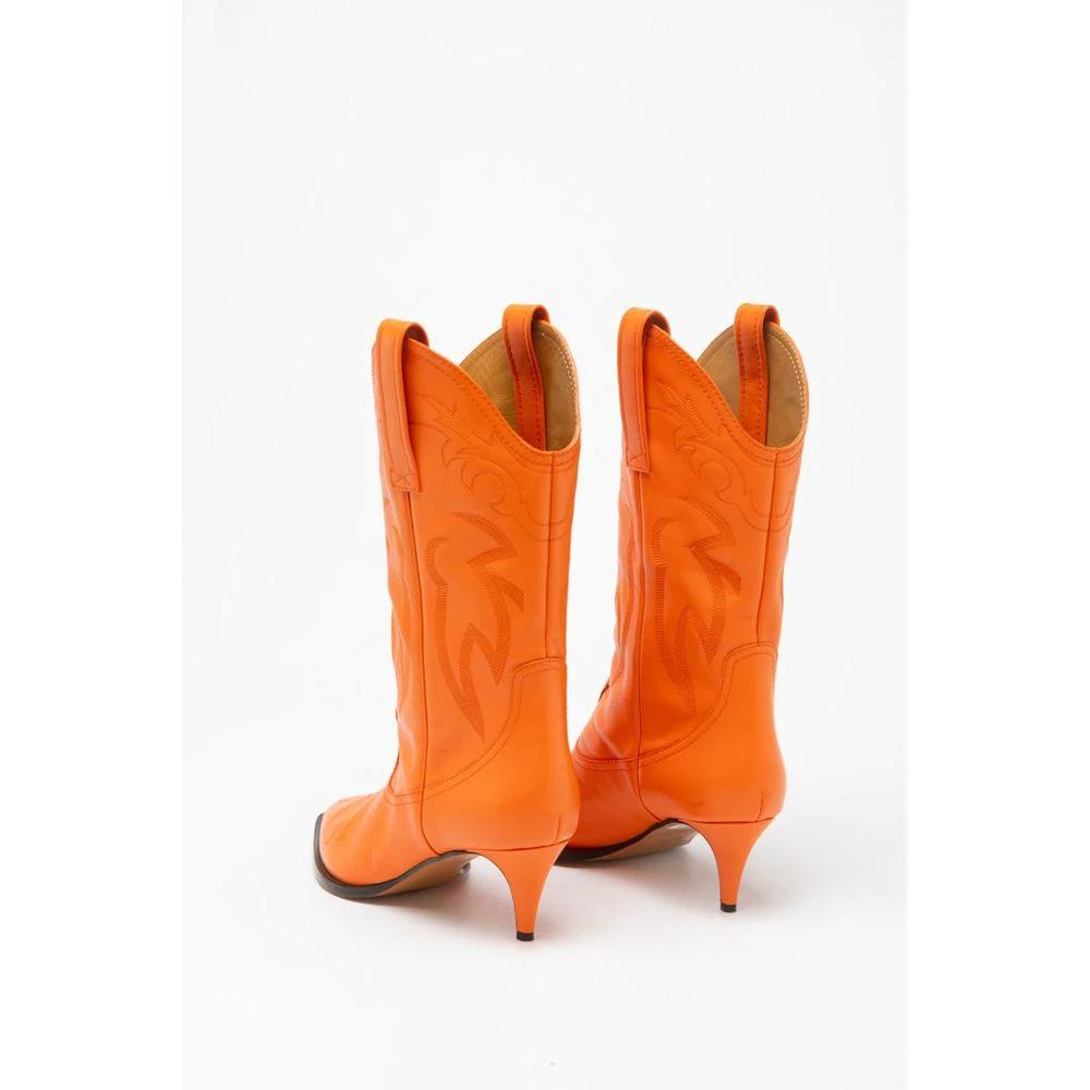 Moschino Orange Viscose High Heel Boots