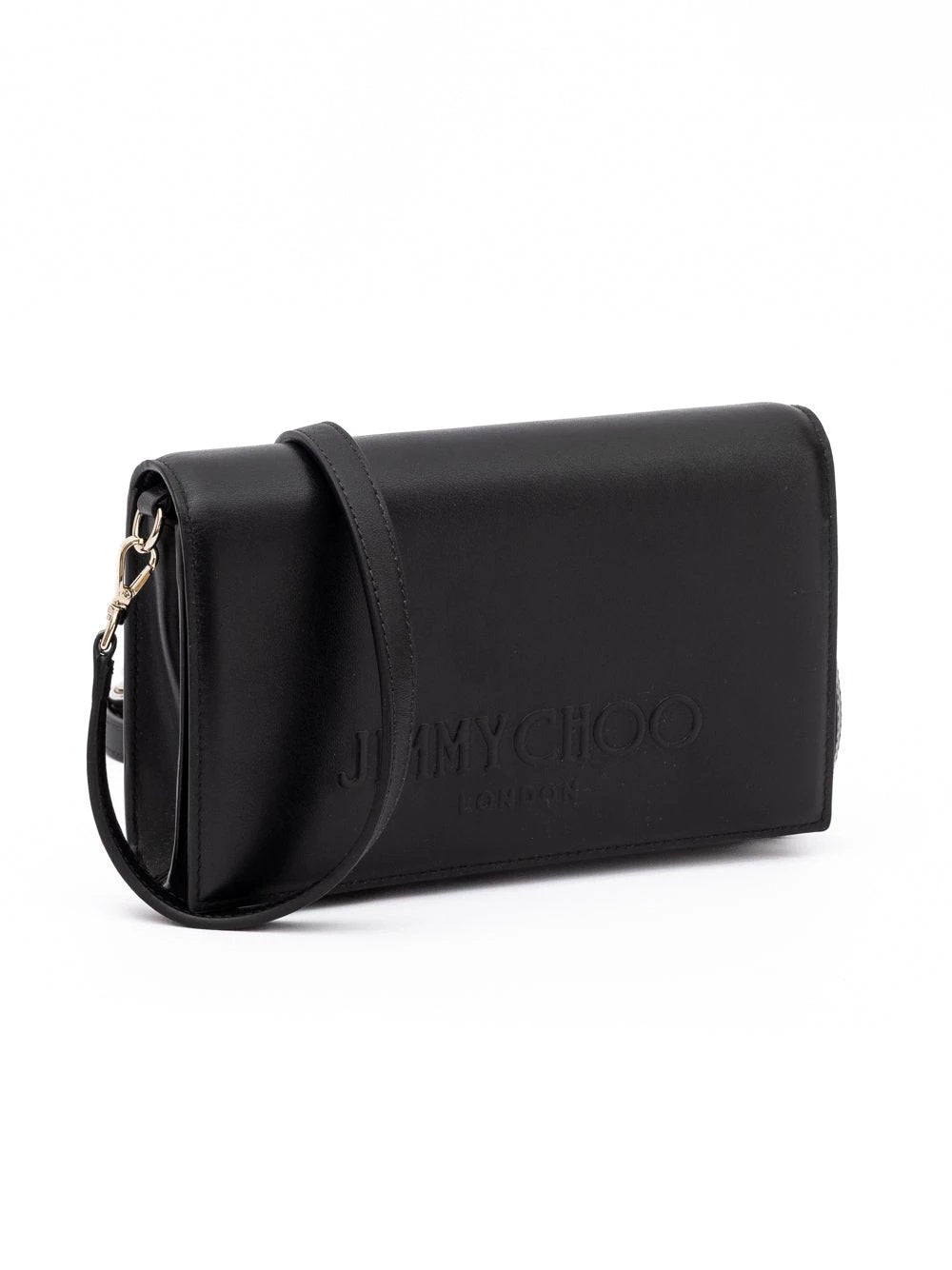 Jimmy Choo Black Avenue Leather Shoulder Strap Bag