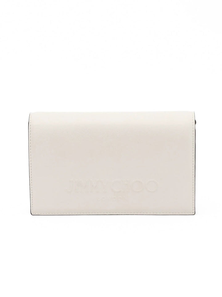 Jimmy Choo White Avenue Leather Shoulder Strap Bag