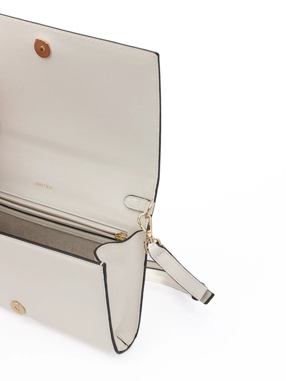 Jimmy Choo White Avenue Leather Shoulder Strap Bag