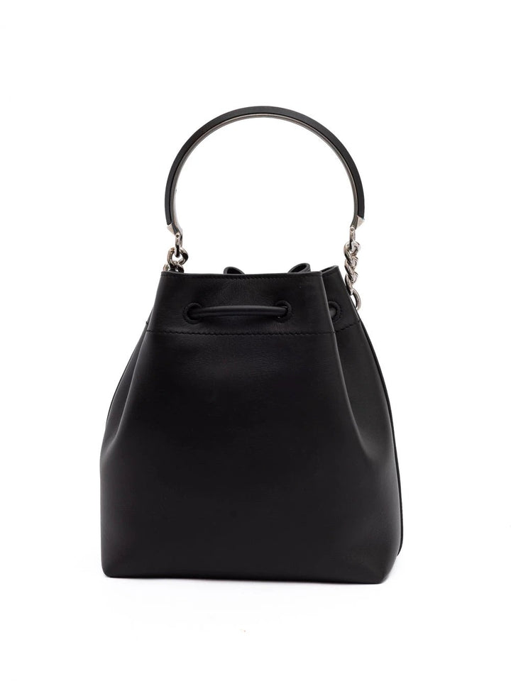 Jimmy Choo Black Bon Bon Leather Bucket