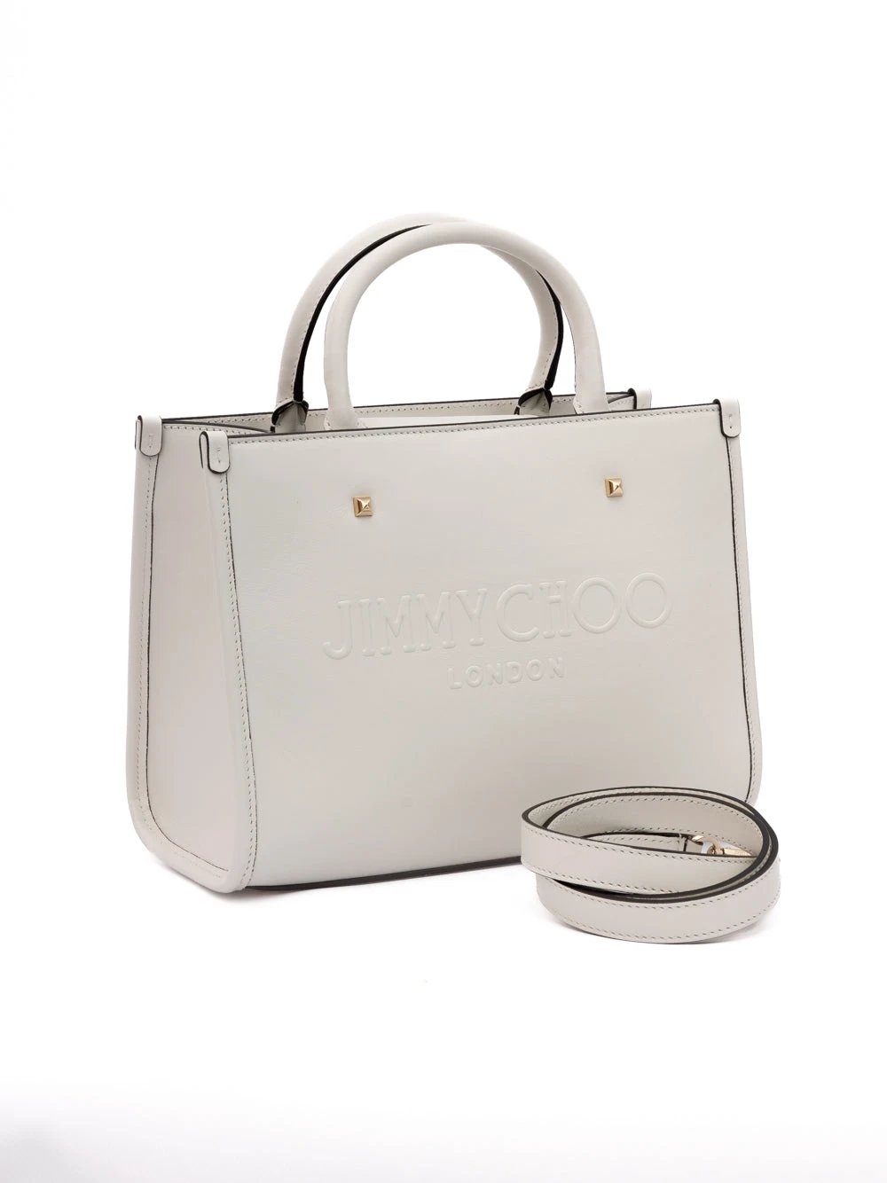 Jimmy Choo White Avenue S Tote Leather Handbag