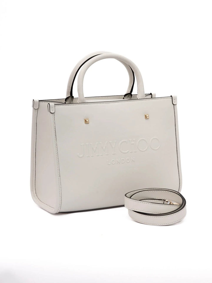 Jimmy Choo White Avenue S Tote Leather Handbag