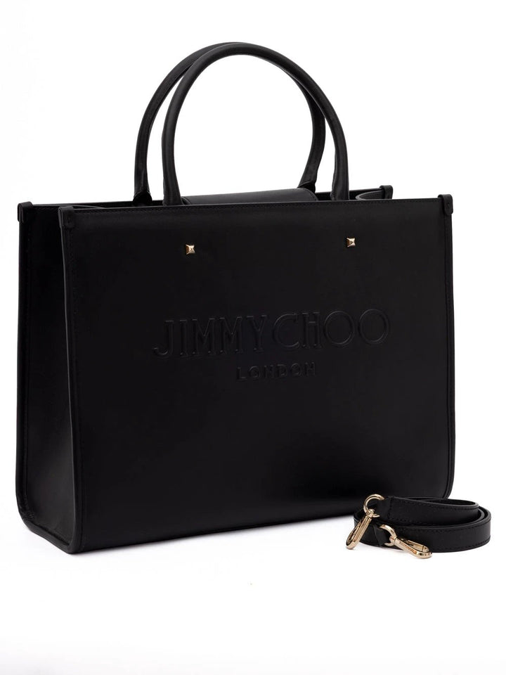 Jimmy Choo Black Avenue S Tote Leather Handbag