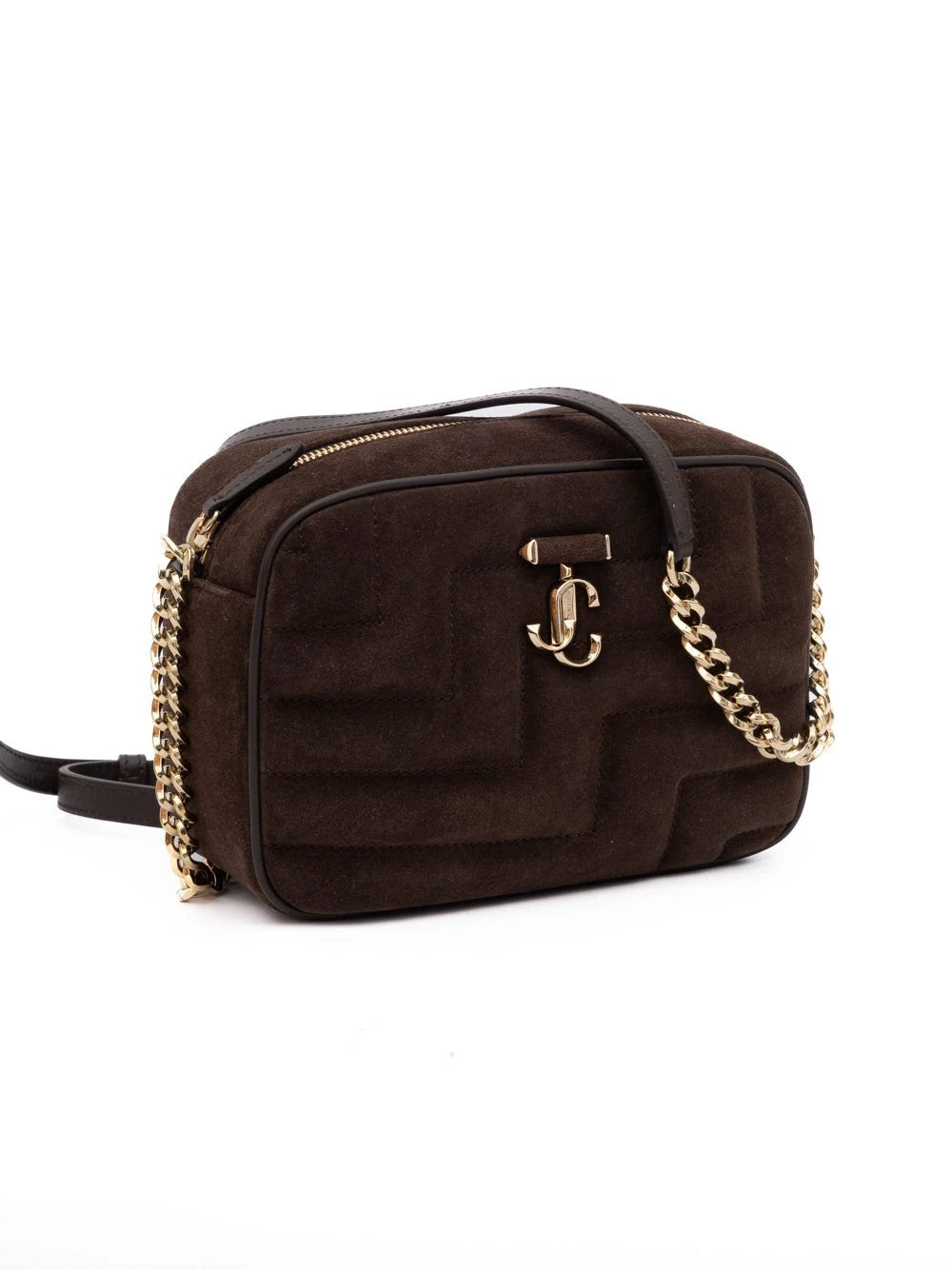 Jimmy Choo Brown Suede Avenue Camera Crossbody Bag