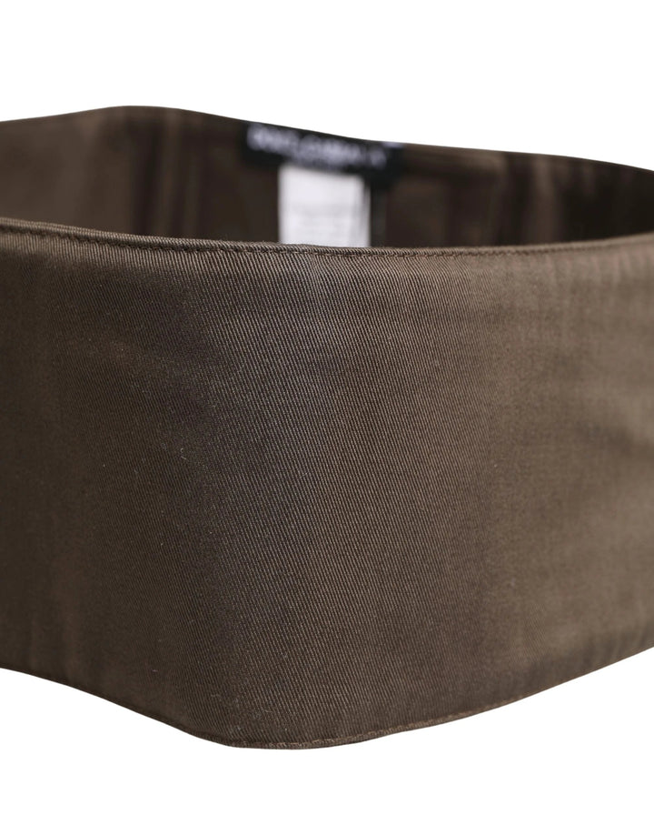 Dolce &amp; Gabbana Brown Viscose Wide Belt Waist Cummerband Men