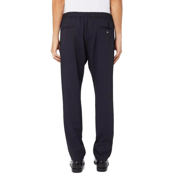 Herno Blue Virgin Wool Casual Pants
