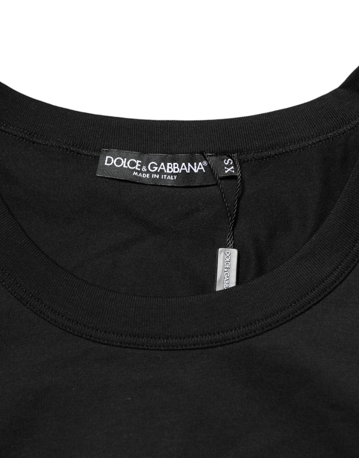 Dolce &amp; Gabbana Black Cotton Sleeveless Men Tank Top T-shirt