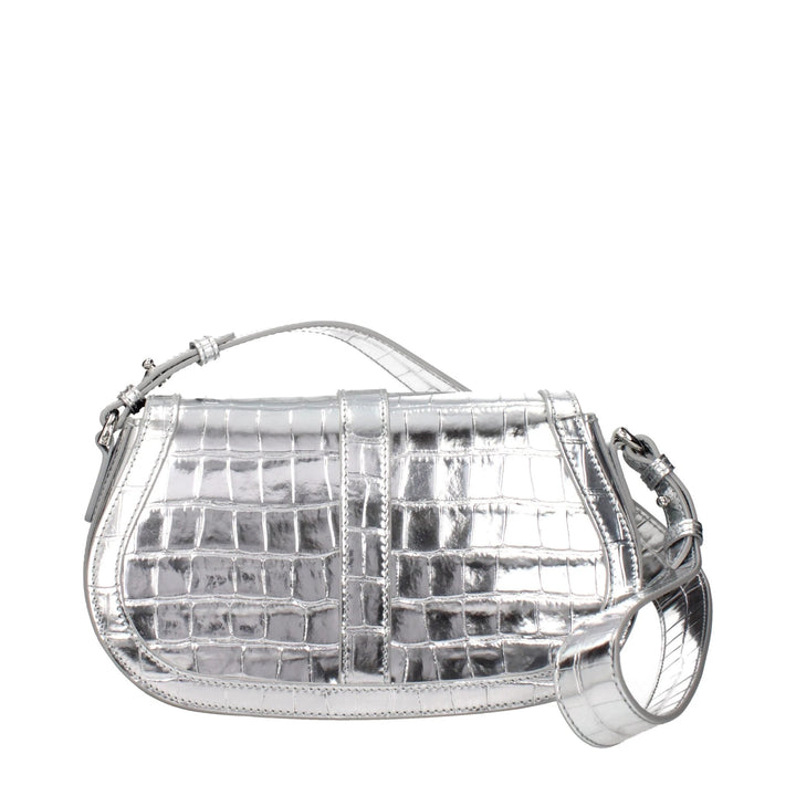 Versace Gray Leather Shoulder Bag