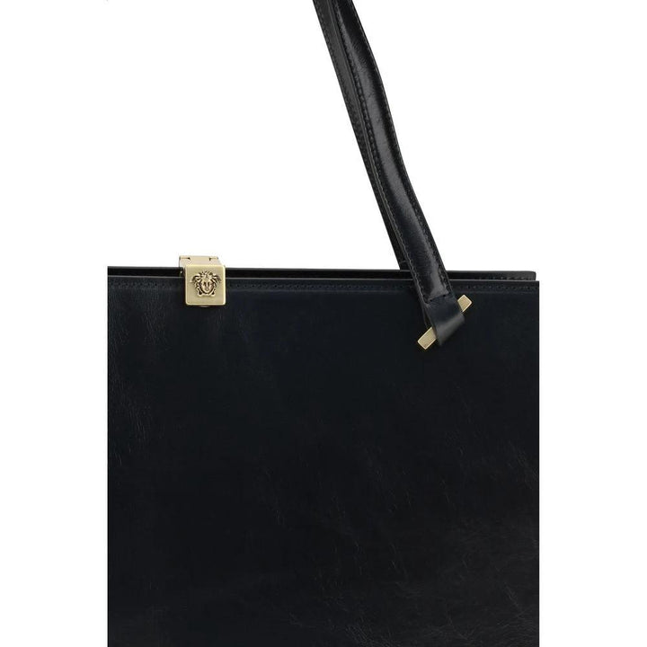Versace Black Calf Leather Bos Taurus Shoulder Bag