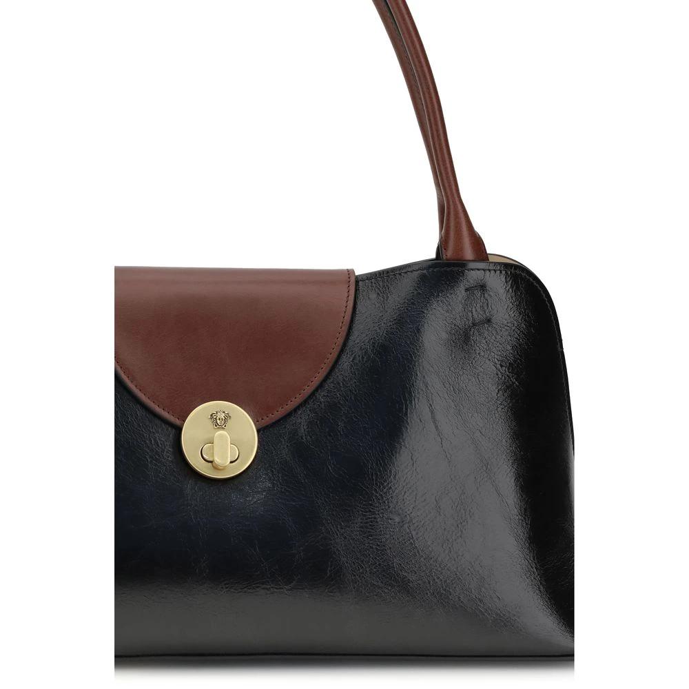 Versace Black Calf Leather Bos Taurus Shoulder Bag