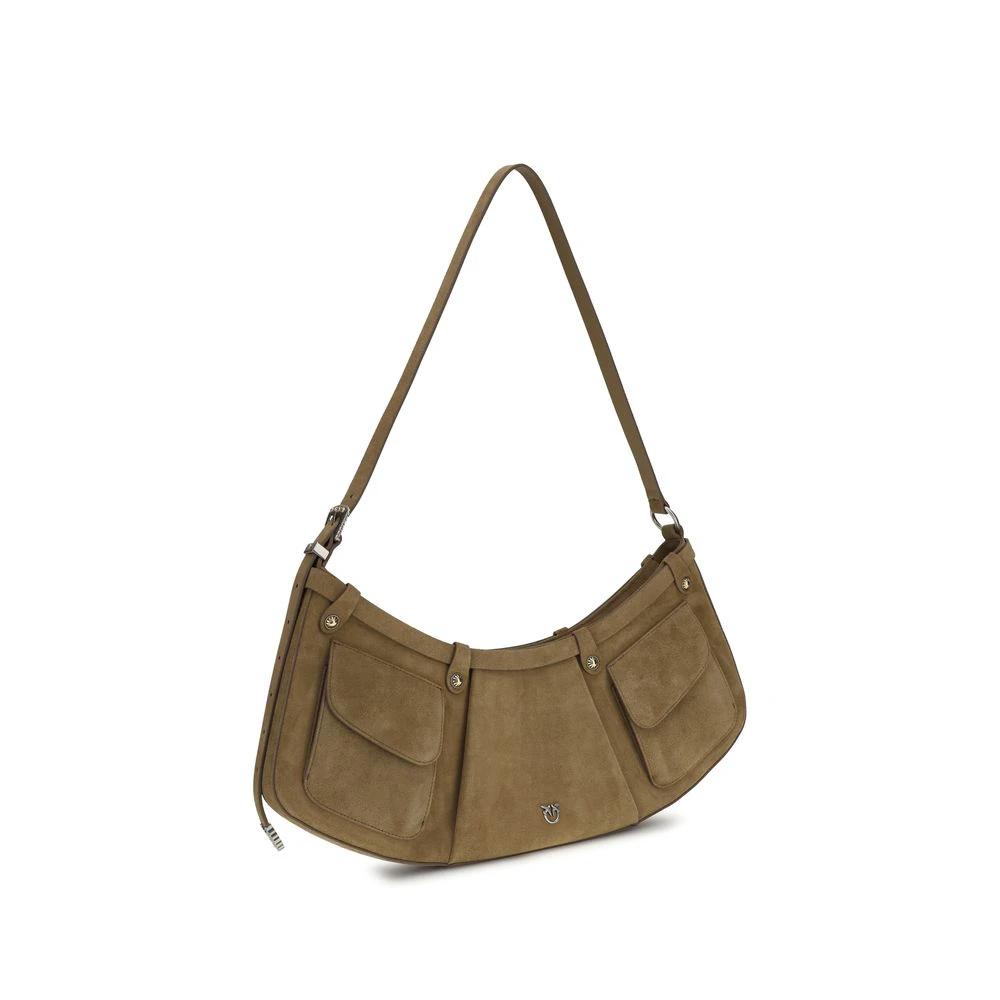 PINKO Beige Calf Leather Bos Taurus Shoulder Bag