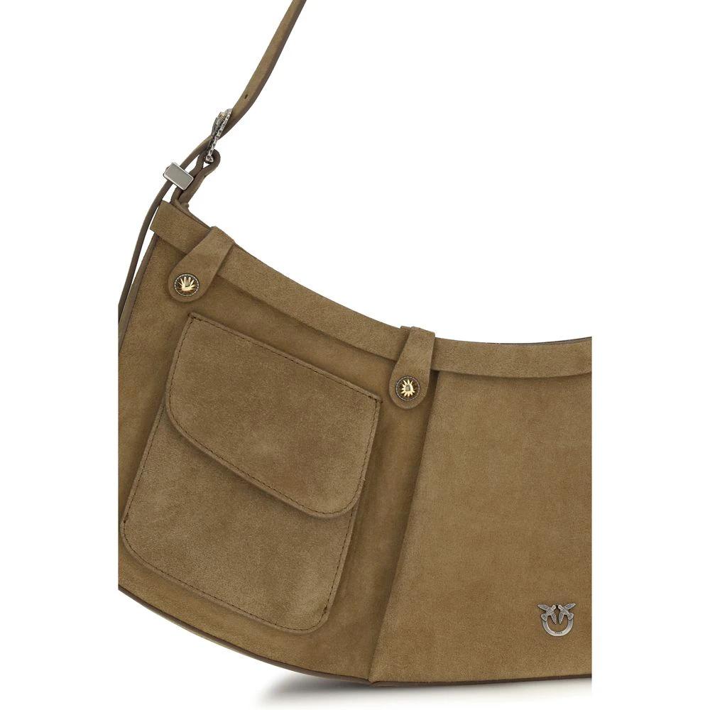 PINKO Beige Calf Leather Bos Taurus Shoulder Bag