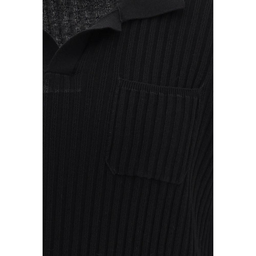 Roberto Collina Black Cotton Polo Shirt