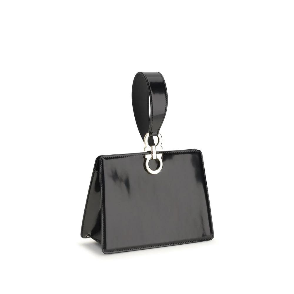 Ferragamo Black Calf Leather Bos Taurus Clutch Bag
