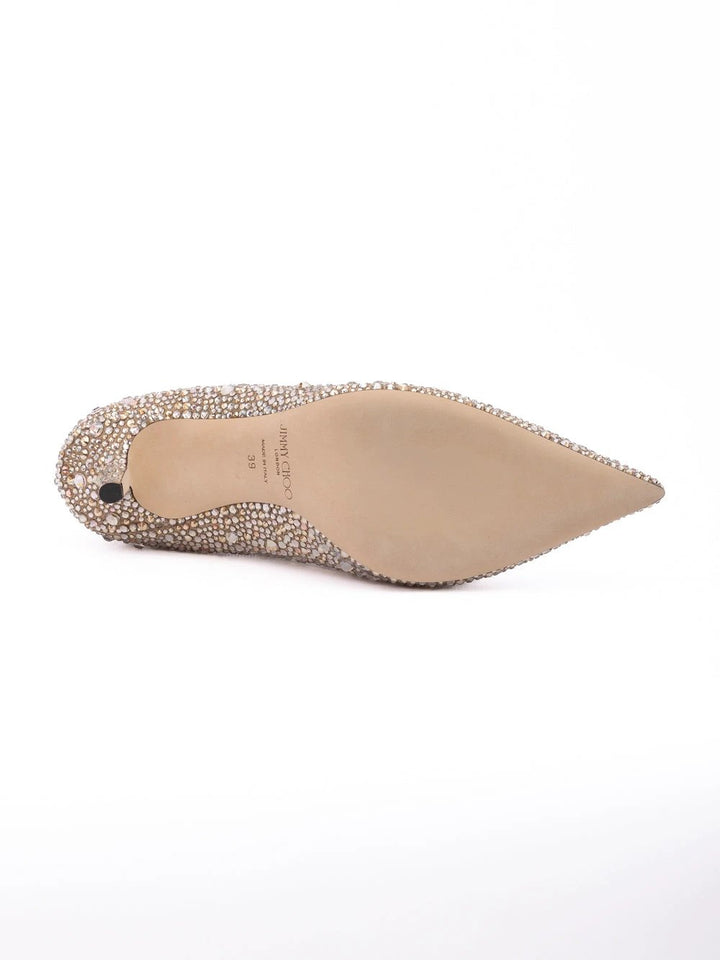 Jimmy Choo Light Bronze Crystal Love 85 Pumps