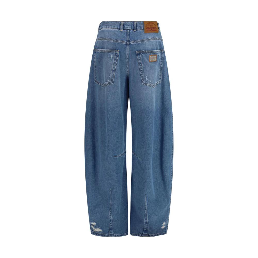 Dolce & Gabbana Blue Cotton Relaxed Fit Jeans