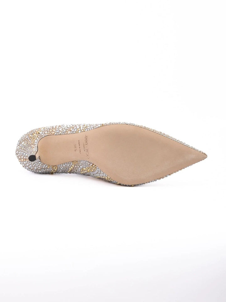 Jimmy Choo Gold Mix Crystal Love 85 Pumps