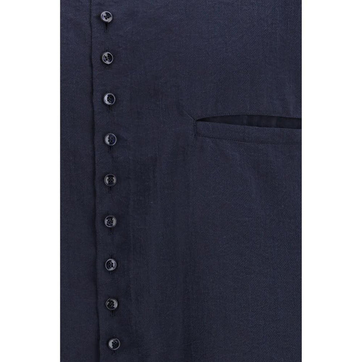 Giorgio Armani Blue Silk Dress Shirt