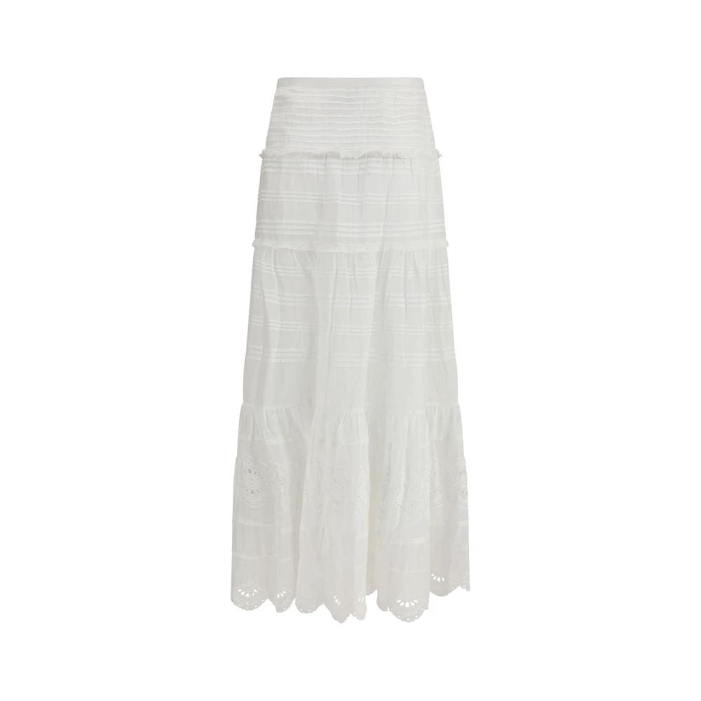 Marant Etoile White Viscose Long Skirt
