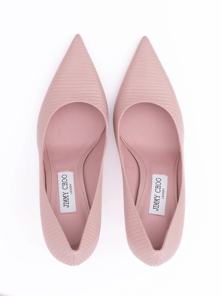 Jimmy Choo Pink Lizard Printed Leather Love 85 Pumps