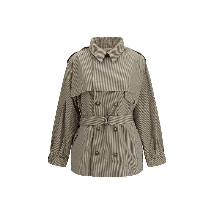 Marant Etoile Bicolor Cotton Trench Coat