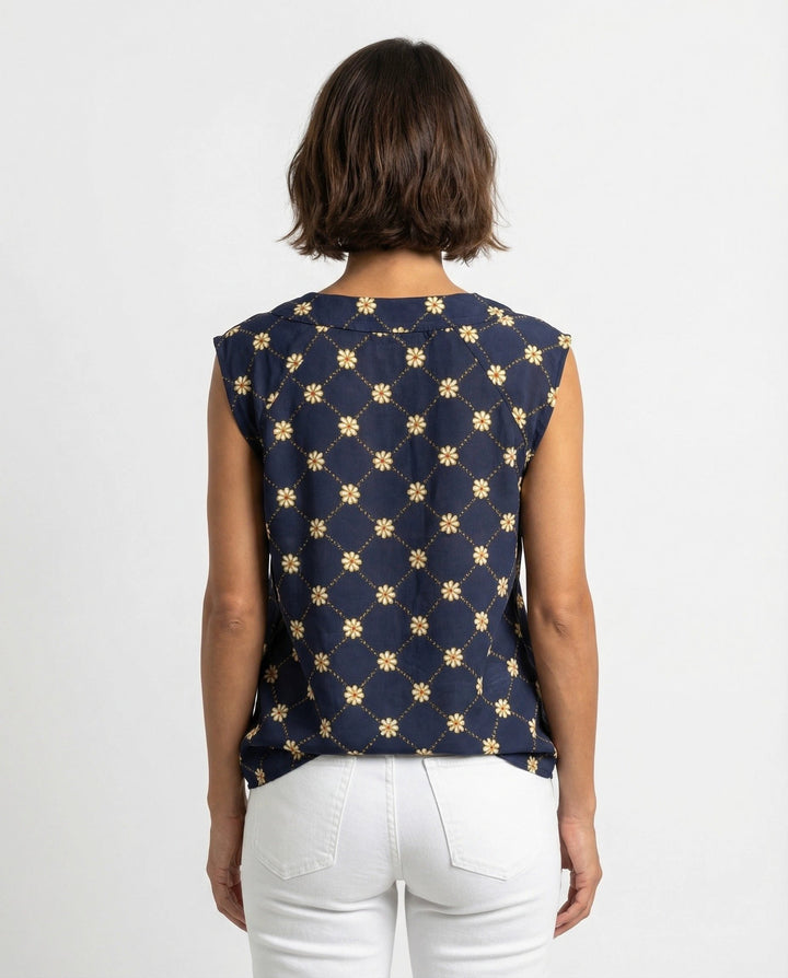 Marni Blue Silk Pattern Shirt