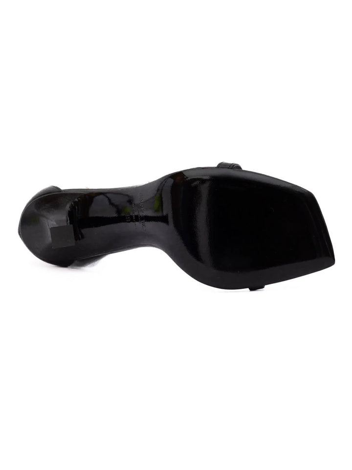 Jimmy Choo Black Leather Verity 100 Sandals