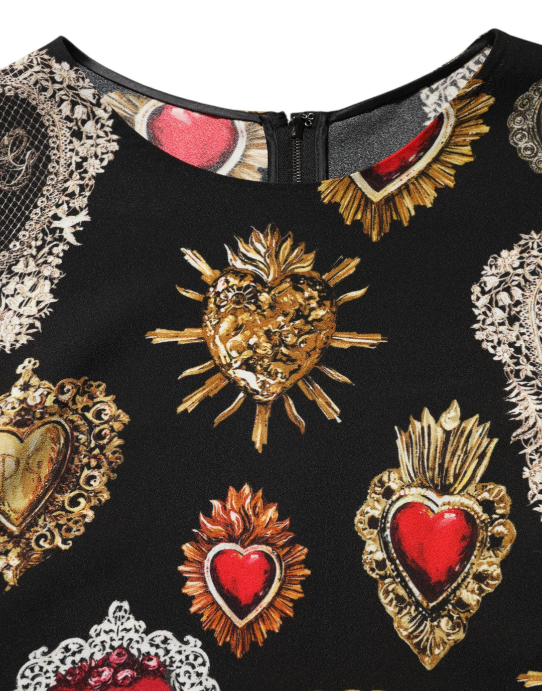 Dolce & Gabbana Black Sacred Heart Print LongSleeve Blouse Top