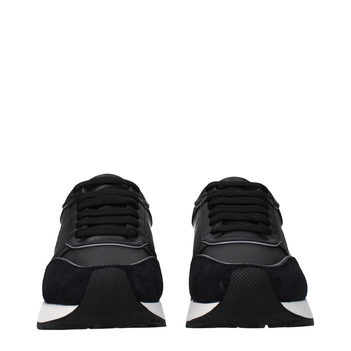 Versace Black Leather Low Top Sneakers