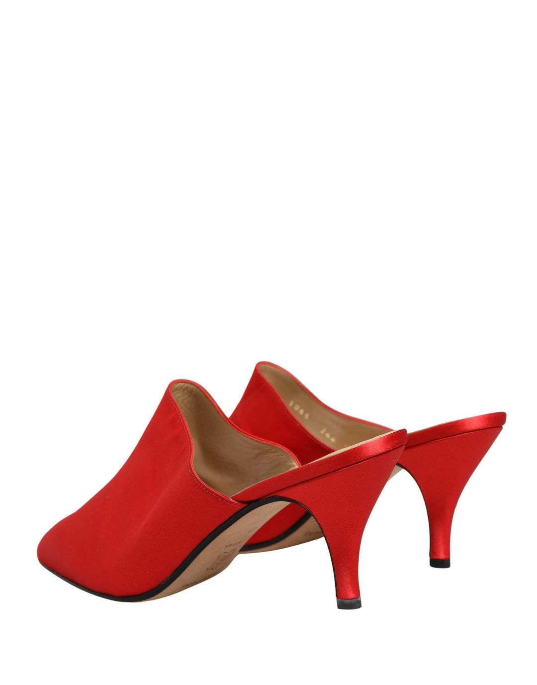 Dolce &amp; Gabbana Red Suede Heel Mule Shoes