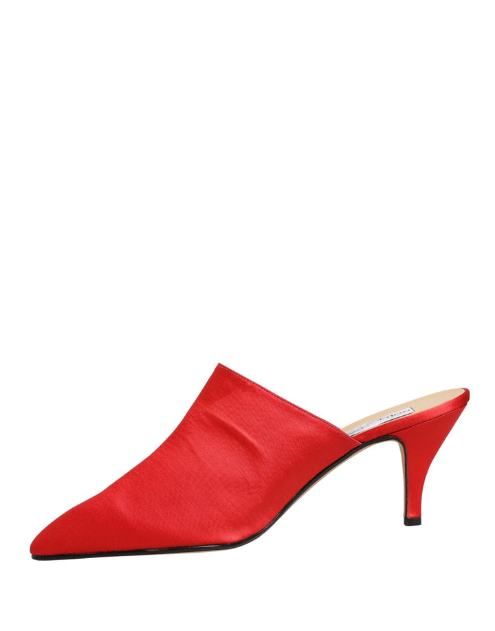 Dolce &amp; Gabbana Red Suede Heel Mule Shoes