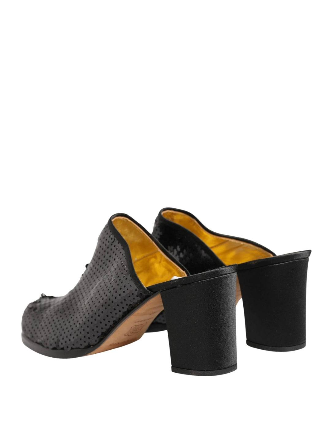 Dolce & Gabbana Black Sequined Mules Shoes