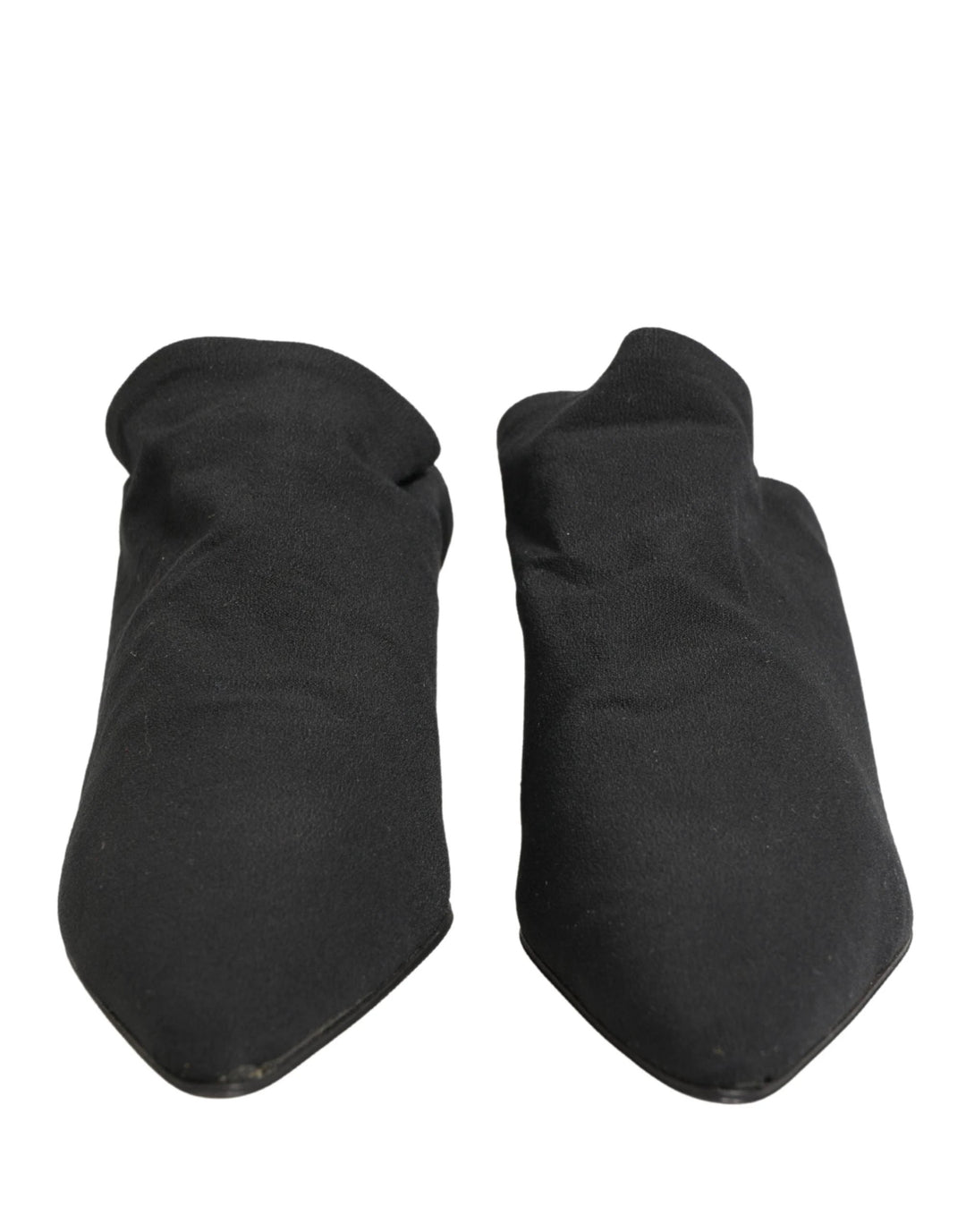 Dolce & Gabbana Black Suede Heel Mule Shoes