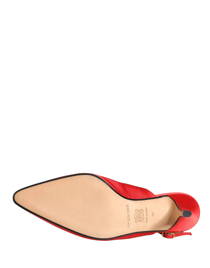Dolce & Gabbana Red Suede Heel Slingback Shoes