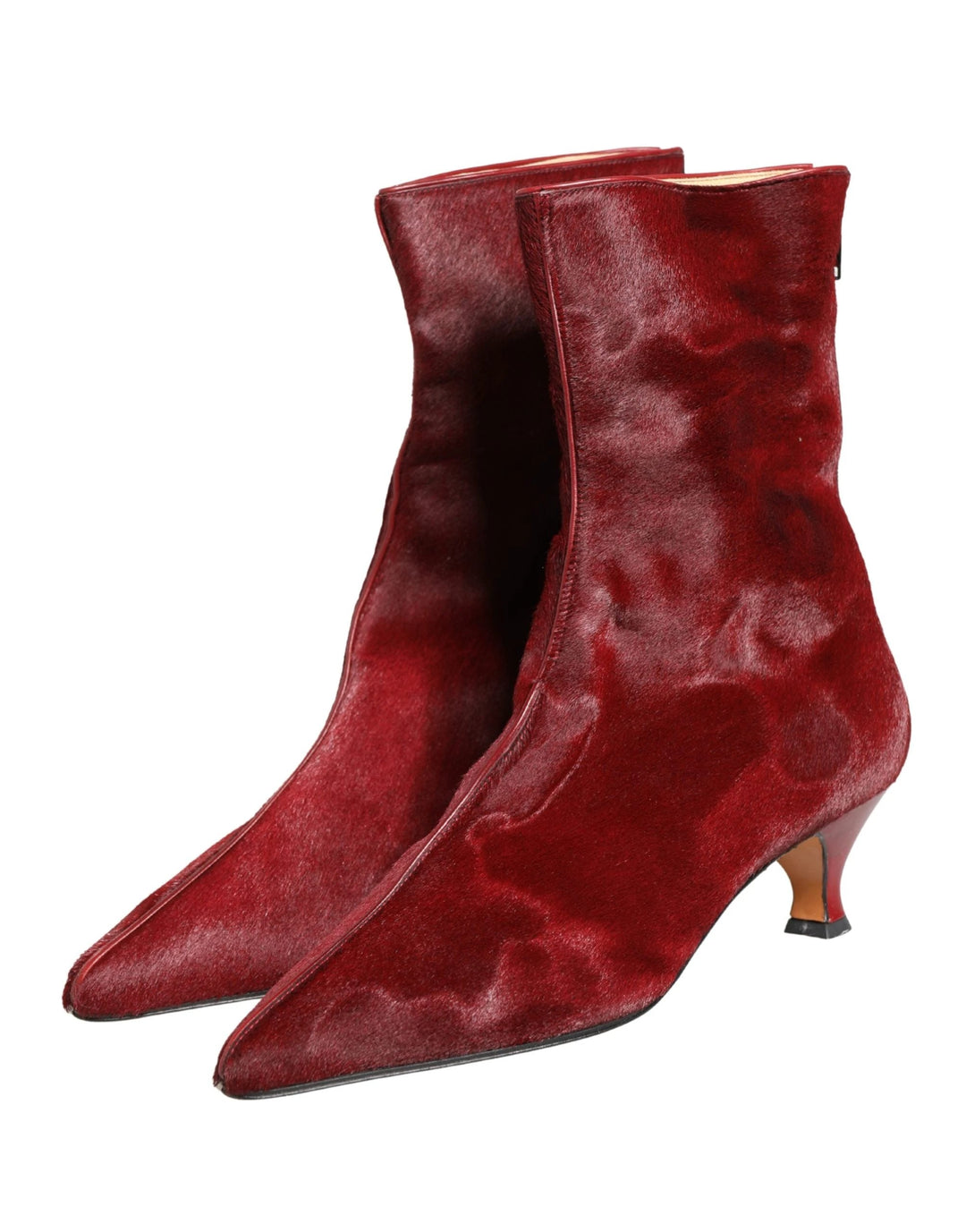Dolce & Gabbana Burgundy Mid Calf Boots Shoes