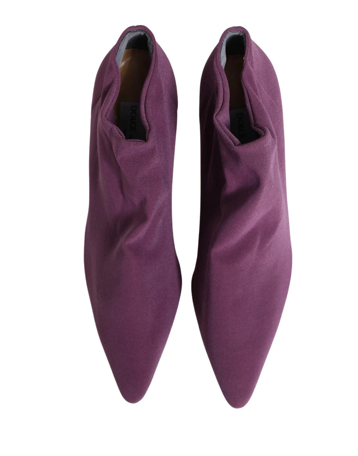 Dolce & Gabbana Shoes Purple Suede Ankle Boots Shoes