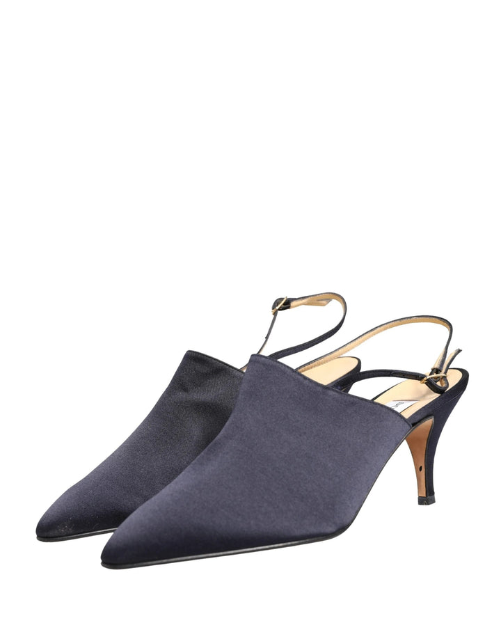 Dolce &amp; Gabbana Black Suede Heels Slingbacks Shoes