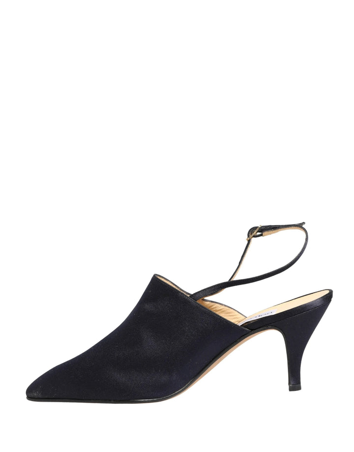 Dolce &amp; Gabbana Black Suede Heels Slingbacks Shoes