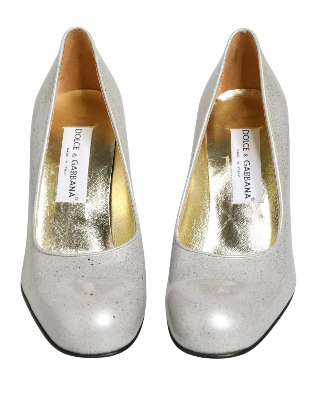 Dolce & Gabbana White Leather High Heels Women Pumps Shoes